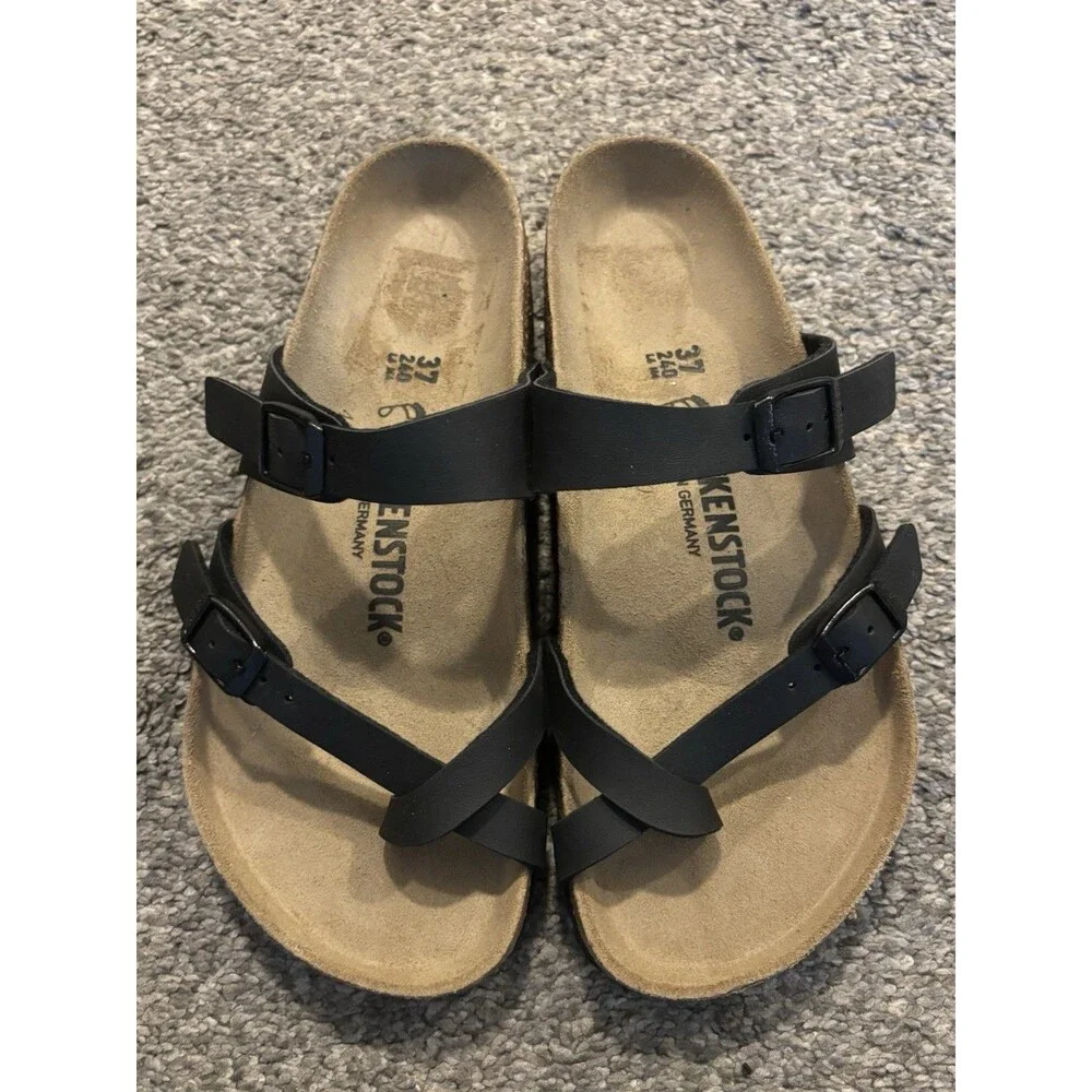 Birkenstock Mayari Birko-Flor Black Sandals Size 6 Women’s 37